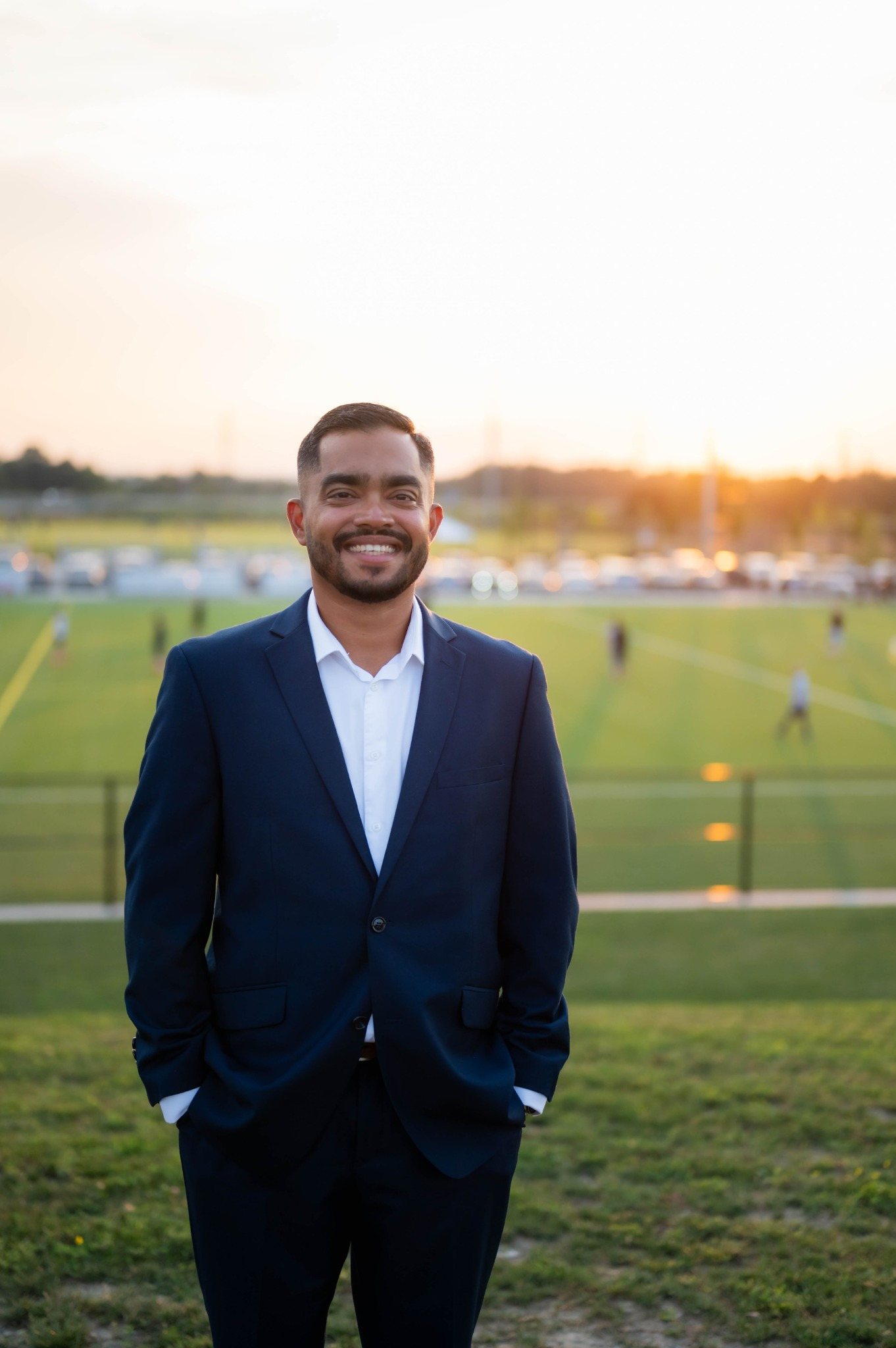 Aatish Jamal at a Ward 10 community sports field
